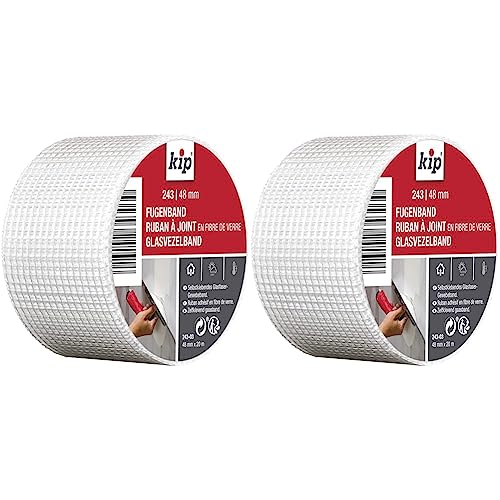 Kip Tape 243-03 Fugenband – Dichtungsband aus Glasfaser-Gewebe zum Abkleben von Fugen – 48mm x 20m (Packung mit 2) von kip