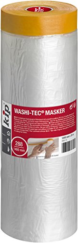 Kip Tape 288-13 Washi-Tec-Masker – Abdeckfolie mit Klebestreifen aus Washi-Papier zum Streichen & Lackieren – 1400mm x 33m von kip