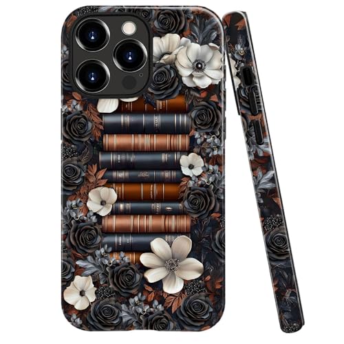 kiritfox Schutzhülle kompatibel mit iPhone 13 Pro Max, glänzende Hybrid-Hartschale, 2-lagig, stoßfest, weich für Mädchen und Frauen, Buchblumen, Retro-Stil kiritfox Schutzhülle kompatibel mit iPhone 13 Pro Max, glänzende Hybrid-Hartschale, 2-lagig, stoßfest, weich für Mädchen und Frauen, Buchblumen, Retro-Stil von kiritfox