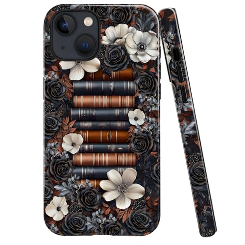 kiritfox Schutzhülle kompatibel mit iPhone 14 Plus, glänzende Hybrid-Hartschale, 2-lagig, stoßfest, weich für Mädchen und Frauen, Buchblumen, Retro-Stil kiritfox Schutzhülle kompatibel mit iPhone 14 Plus, glänzende Hybrid-Hartschale, 2-lagig, stoßfest, weich für Mädchen und Frauen, Buchblumen, Retro-Stil von kiritfox