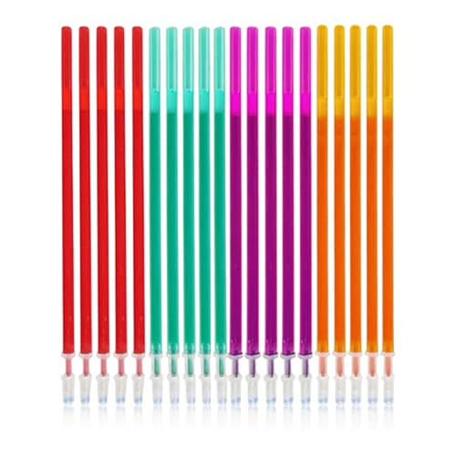 20 Stück Gelschreiber Ersatzminen, Minen für Radierbare stifte, Radierbare Tintenrolle, Kompatibel mit vielen Marken, Thermosensible Tinte, Einfach zu radieren, Stiftspitze 0,5mm, Höhe 13 cm, Bunt 20 Stück Gelschreiber Ersatzminen, Minen für Radierbare stifte, Radierbare Tintenrolle, Kompatibel mit vielen Marken, Thermosensible Tinte, Einfach zu radieren, Stiftspitze 0,5mm, Höhe 13 cm, Bunt von kitudaty