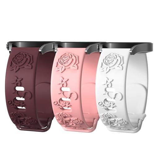 Floral Galaxy Armband - Kompatibel für Samsung Watch 7/6/5/4/3 Band,6/4 Classic,Galxy 5 Pro,Gear S3/S2,20mm & 22mm Galaxy Bänder für 47 46 45 44 43 42 41 40mm (20mm, Winered+Pink+White) von kitway-my