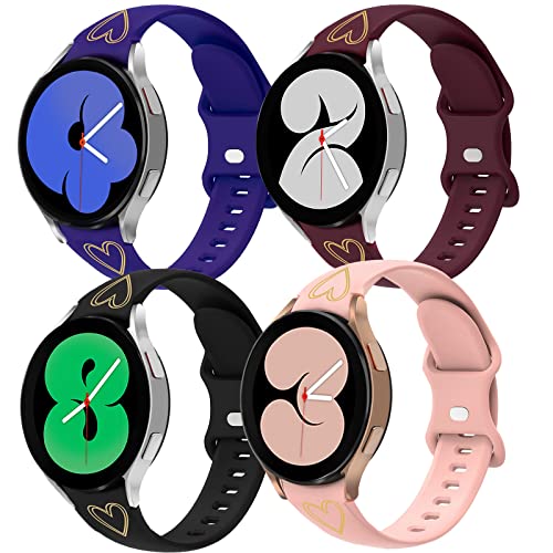 Galaxy Watch 4 Armband, Herzmuster Armband Kompatibel mit Samsung Galaxy Watch 4 40mm /44mm, Galaxy Watch 5 40mm/44mm, Galaxy Watch 4 Classic 42mm/46mm, Weiches Silikon Ersatzarmband für Herren Damen von kitway-my