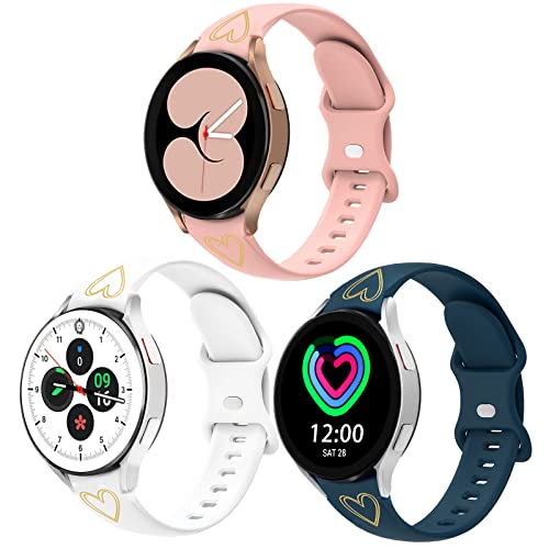 Galaxy Watch 4 Armband, Herzmuster Armband Kompatibel mit Samsung Galaxy Watch 4 40mm /44mm, Galaxy Watch 5 40mm/44mm, Galaxy Watch 4 Classic 42mm/46mm, Weiches Silikon Ersatzarmband für Herren Damen von kitway-my