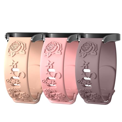 Kitway 3 Stück Floral Armband Kompatibel mit Samsung Galaxy Watch 6/5/4 40mm 44mm, Watch 5 Pro 45mm, Watch 6 43mm 47mm/Watch 4 Classic 42mm 46mm, Watch 3 41mm (20MM, 3A) von kitway-my