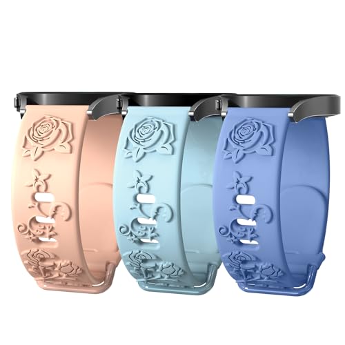 Kitway 3 Stück Floral Armband Kompatibel Mit Samsung Galaxy Watch 6/5/4 40mm 44mm, 5 Pro 45mm, 6 43mm 47mm/4 Classic 42mm 46mm, 3 41mm (20MM, 3D) von kitway-my