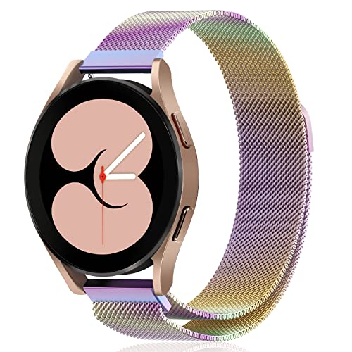 Kitway Kompatibel Samsung Galaxy Watch 4 Classic Armband 46mm/42mm,Watch 4 40/44mm Armband,Galaxy Watch Active 2 40mm 44mm Armband Metall Frauen Männer, 20mm Metallarmband Edelstahl für Männer Schwarz von kitway-my