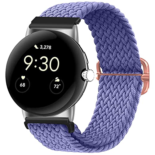 Pixel Watch Armband - Kitway Armband Kompatibel mit Google Pixel Watch Armband, Nylon Elastisch Geflochtene Sport Solo Loop Ersatzarmband für Herren Damen Lavendel lila Pixel Watch Armband - Kitway Armband Kompatibel mit Google Pixel Watch Armband, Nylon Elastisch Geflochtene Sport Solo Loop Ersatzarmband für Herren Damen Lavendel lila von kitway-my