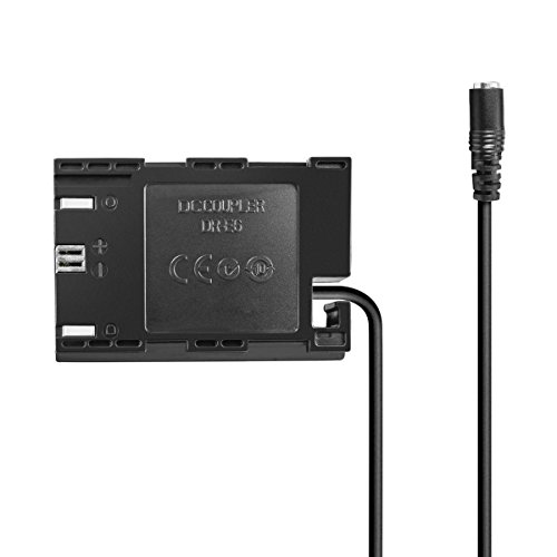 DC-Kuppler, Akkuadapter kompatibel mit Canon DR-E6 - ersetzt LP-E6 - mit Chip/voll dekodiert von kj-vertrieb