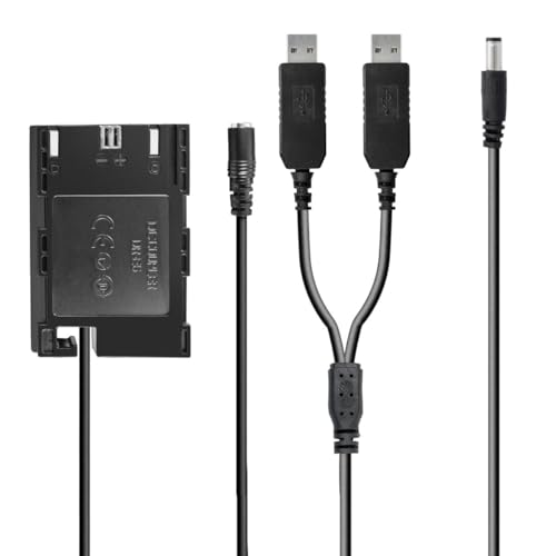 USB-Netzteil 5V auf 8V inkl. Akkuadapter für Canon LP-E6 / DR-E6 mit Chip/dekodiert - für Canon EOS 5D Mark II III IV, 5DS, 6D, 60D, 70D, 80D von kj-vertrieb