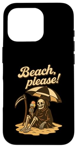 Beach, please! – Sensenmann im Urlaubsmodus Hülle für iPhone 16 Pro Beach, please! – Sensenmann im Urlaubsmodus Hülle für iPhone 16 Pro von klamottn