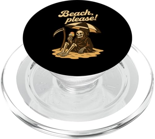 Beach, please! – Sensenmann im Urlaubsmodus PopSockets PopGrip für MagSafe von klamottn