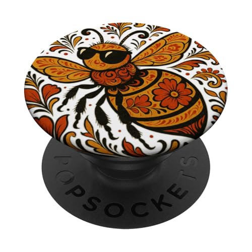 Coole Biene im Blumenflow PopSockets Klebender PopGrip Coole Biene im Blumenflow PopSockets Klebender PopGrip von klamottn