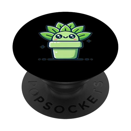 Süßer Pflanzenfreund mit Kulleraugen PopSockets Klebender PopGrip von klamottn