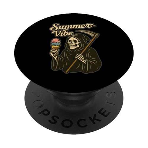 Summer Vibe mit Sensenmann Eis statt Ernst PopSockets Klebender PopGrip von klamottn