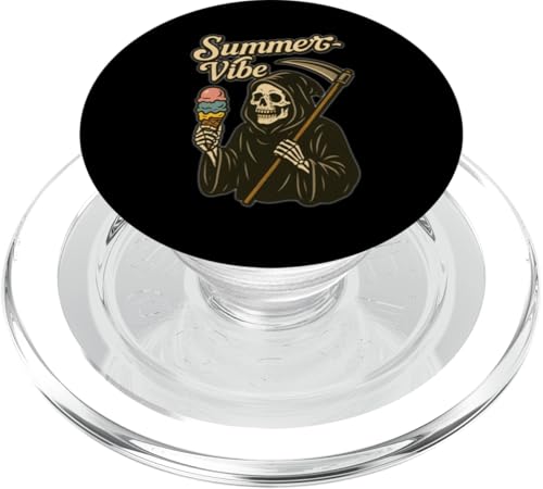 Summer Vibe mit Sensenmann Eis statt Ernst PopSockets PopGrip für MagSafe von klamottn