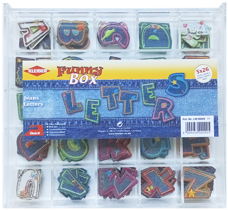 KLEIBER Applikationen , Funny Box - Jeans Letters, , 130 Teile von kleiber