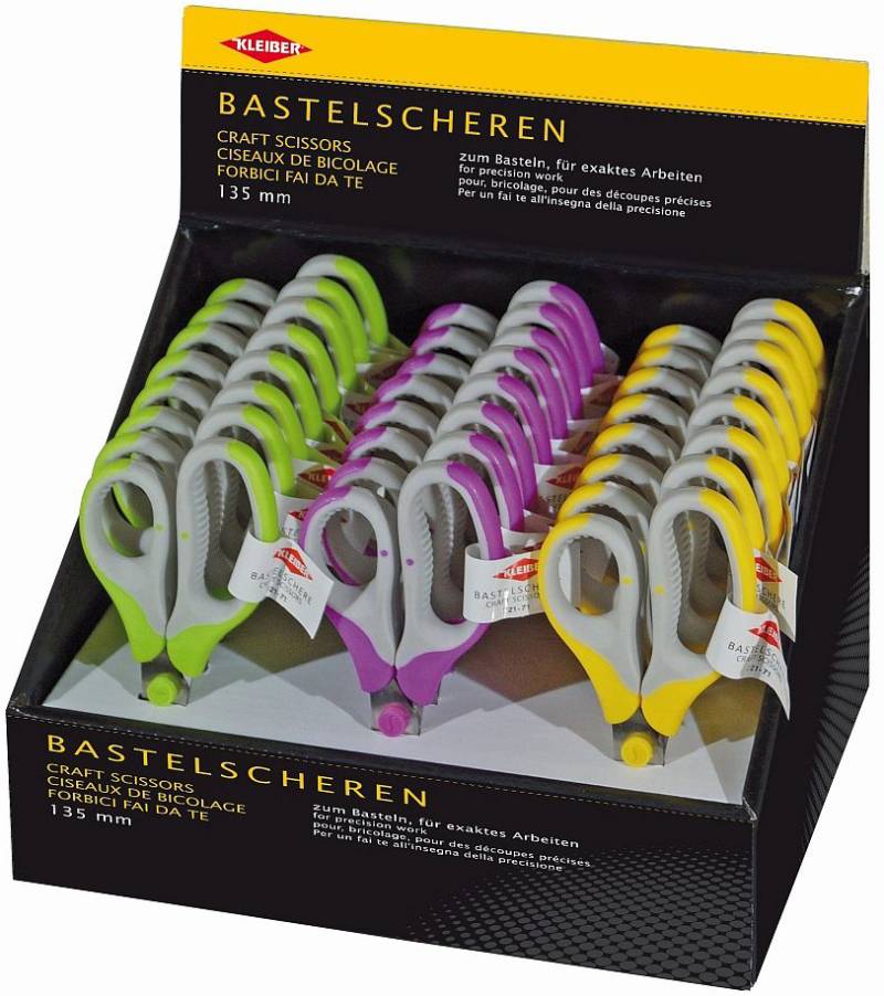 KLEIBER Bastelschere, rund, Länge: 135 mm, 24er Display von kleiber