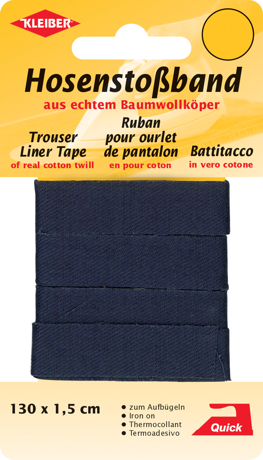 KLEIBER Hosenstoßband, 15 x 1300 mm, dunkelblau von kleiber