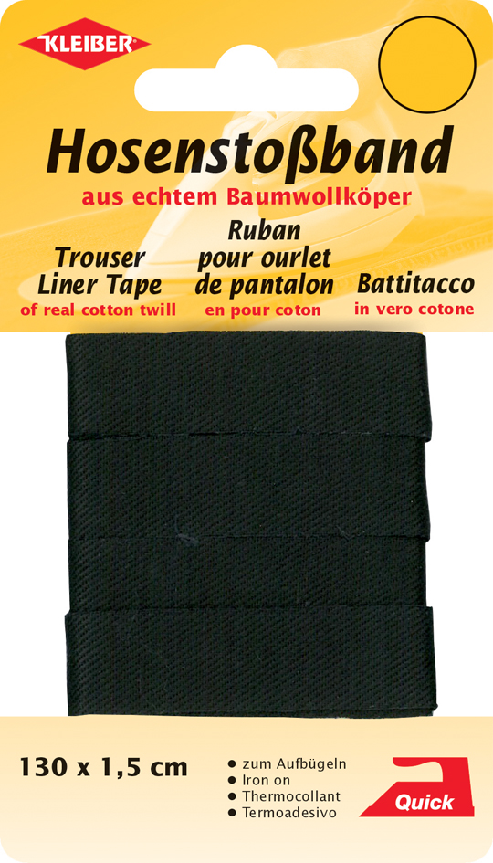 KLEIBER Hosenstoßband, 15 x 1300 mm, schwarz von kleiber