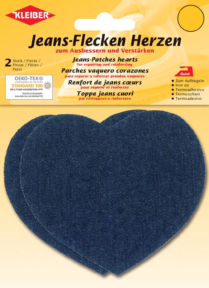 KLEIBER Jeans-Flecken Herzen, 85 x 105 mm , dunkelblau von kleiber