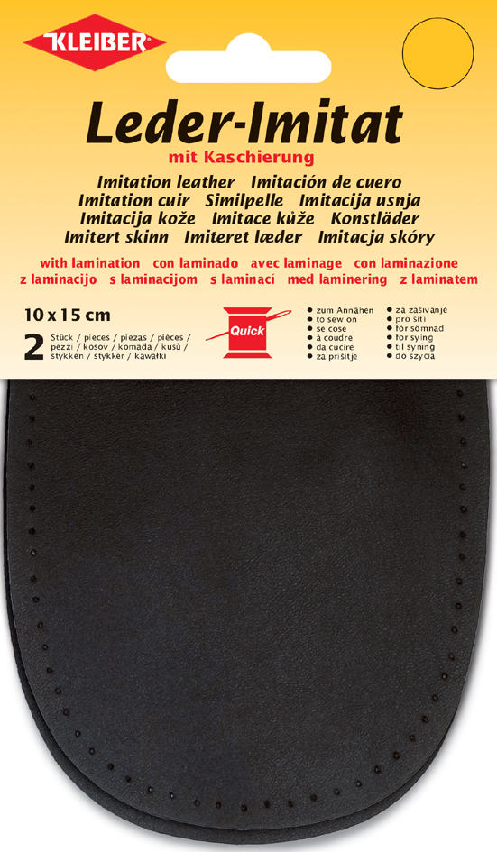 KLEIBER Leder-Imitat mit Kaschierung, 100 x 150 mm, schwarz von kleiber