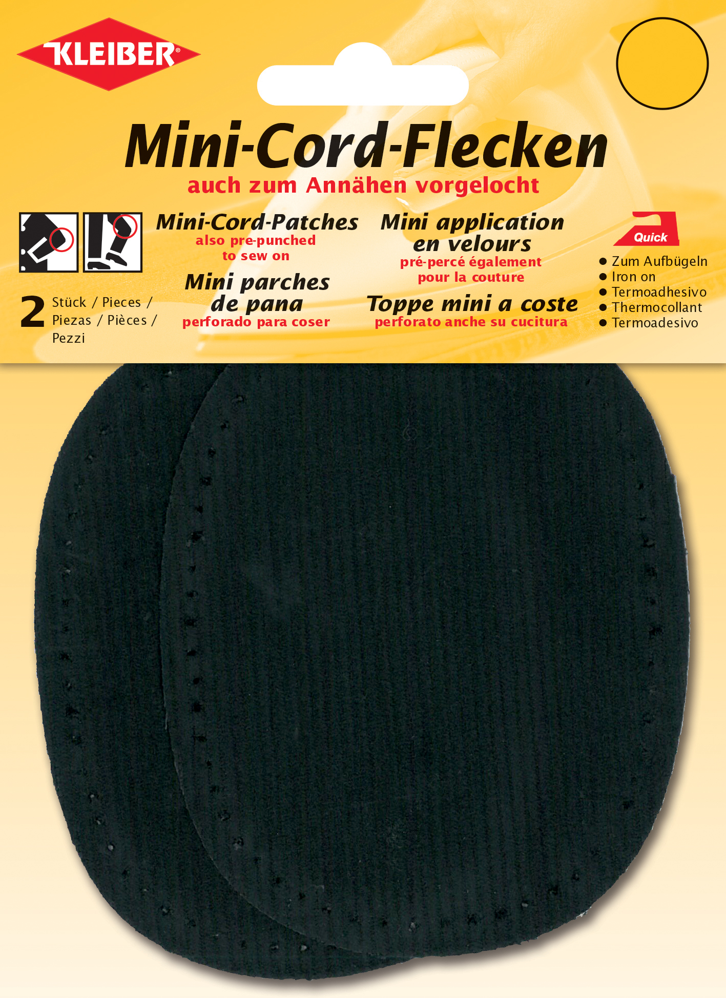 KLEIBER Mini-Cord-Flecken, 110 x 85 mm, schwarz KLEIBER Mini-Cord-Flecken, 110 x 85 mm, schwarz von kleiber