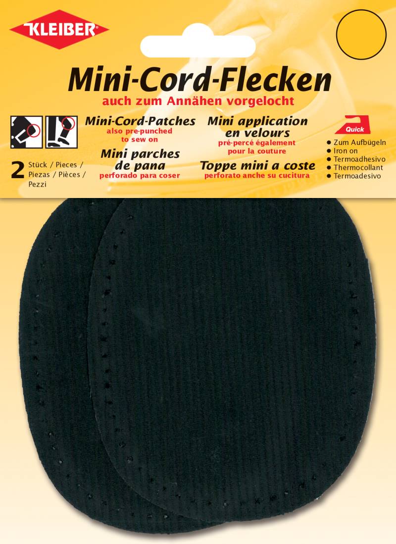 KLEIBER Mini-Cord-Flecken, 110 x 85 mm, schwarz von kleiber