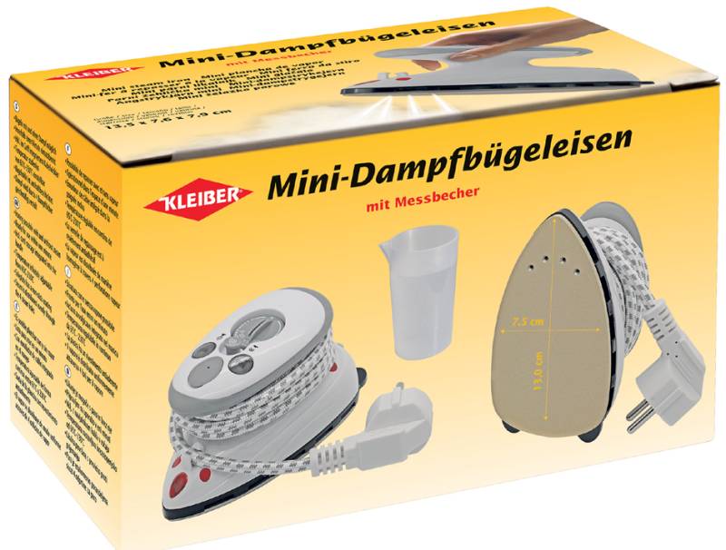 KLEIBER Reise-Dampfbügeleisen, weiß/grau von kleiber