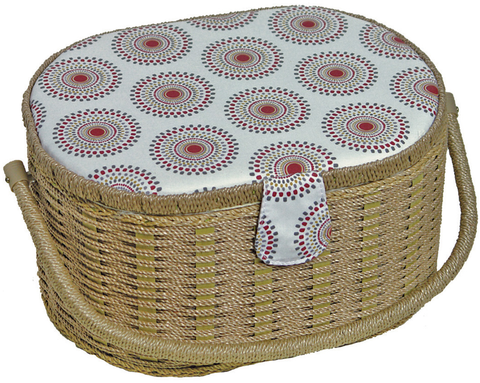 KLEIBER Nähkörbchen , Kreise, , oval, braun/weiß/rot KLEIBER Nähkörbchen , Kreise, , oval, braun/weiß/rot von kleiber