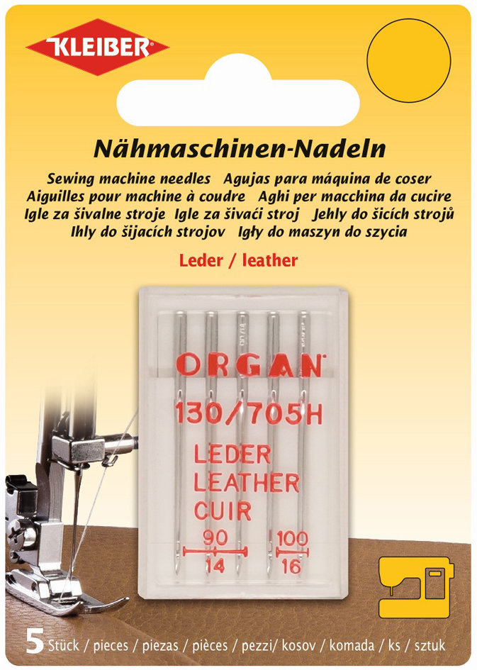 KLEIBER Nähmaschinen-Nadel-Set , Leder, , 5-teilig von kleiber