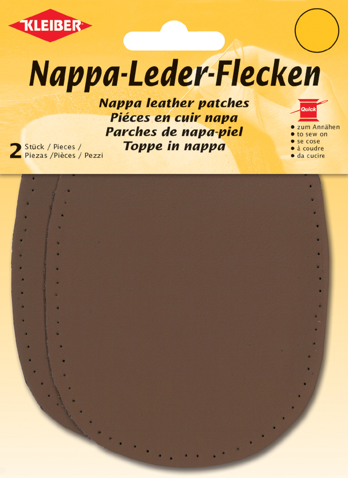 KLEIBER Nappa-Lederflecken oval, 100 x 125 mm, dunkelbraun von kleiber