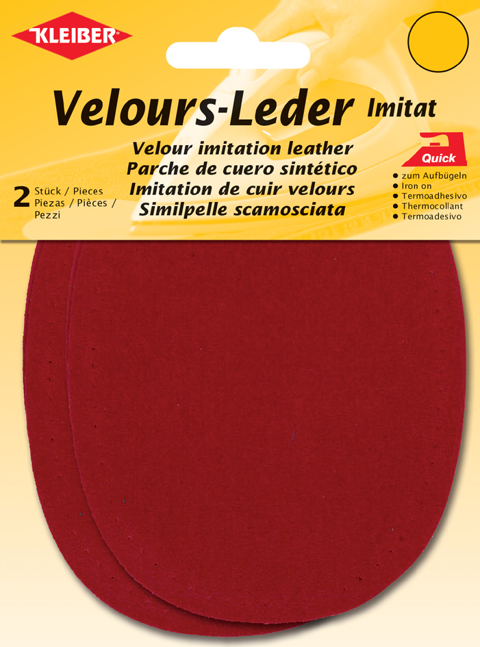 KLEIBER Velour-Aufbügelflecken oval, 100 x 130 mm, rot von kleiber