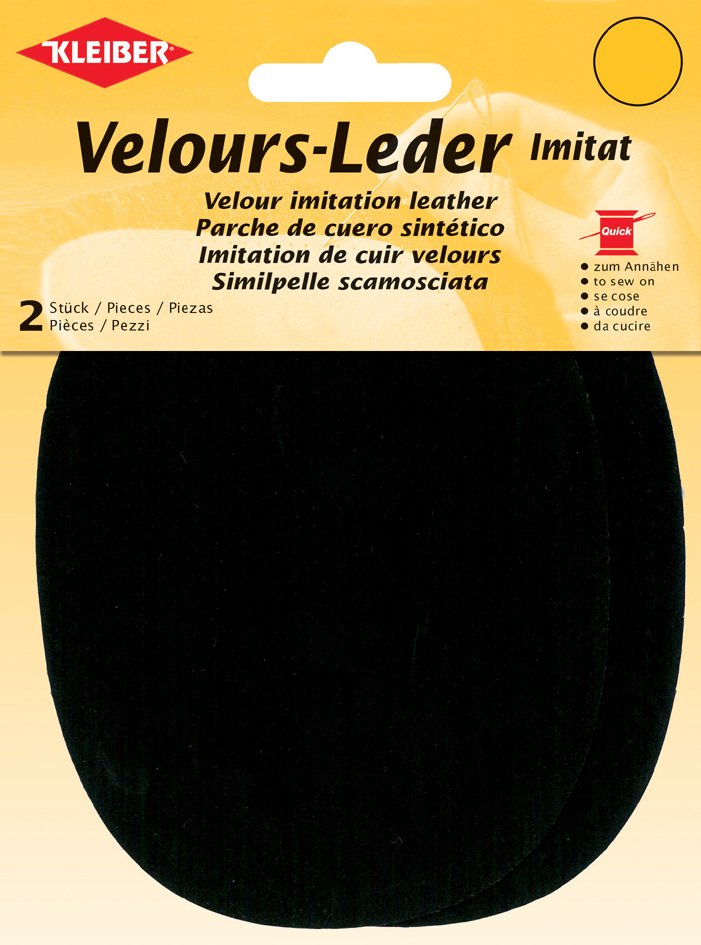 KLEIBER Velour-Leder-Imitat, 100 x 130 mm, schwarz von kleiber