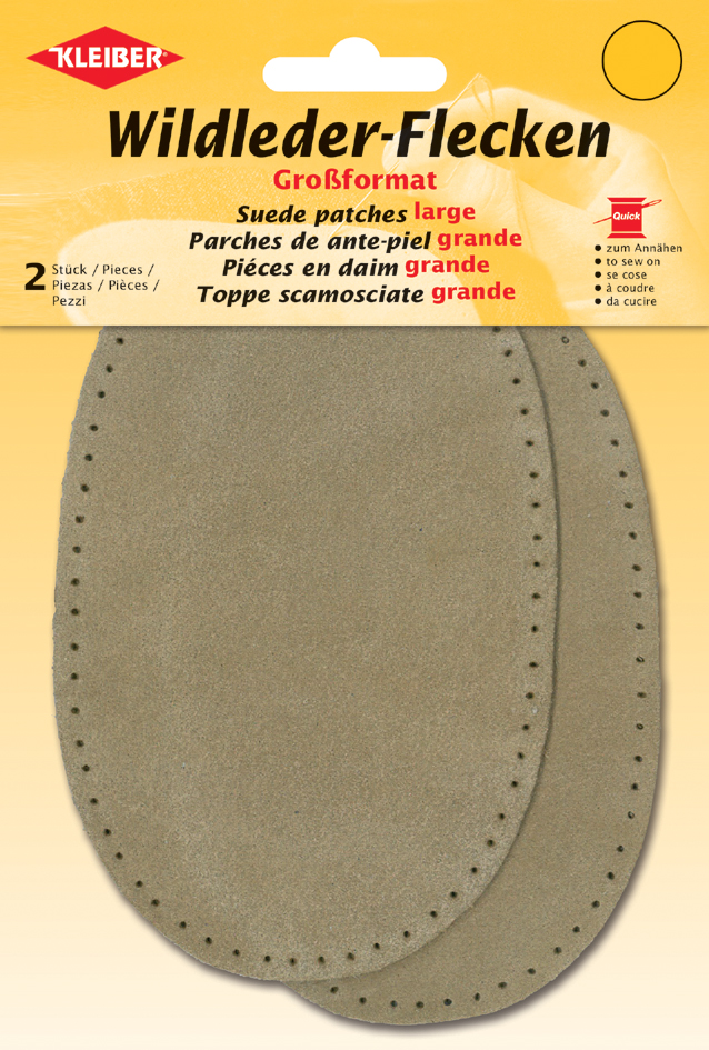 KLEIBER Wildleder-Aufnähflecken, 100 x 155 mm, beige von kleiber