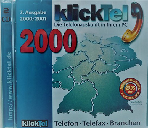 klickTel - Die Telefonauskunft in Ihrem PC (2. Ausgabe 2000/2001) von klickTel