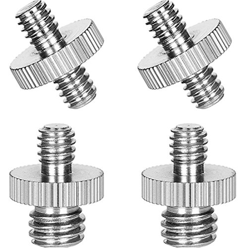 2 Stücke 1/4 auf 1/4 Zoll Männlich Schraube,2 Stücke 1/4 Zoll Männlich auf 3/8 Zoll Männlich Gewinde Schrauben Adapter,Außengewinde Schraube Adapter,Für Kamera, Stativ, Einbeinstativ,Silber von knowing