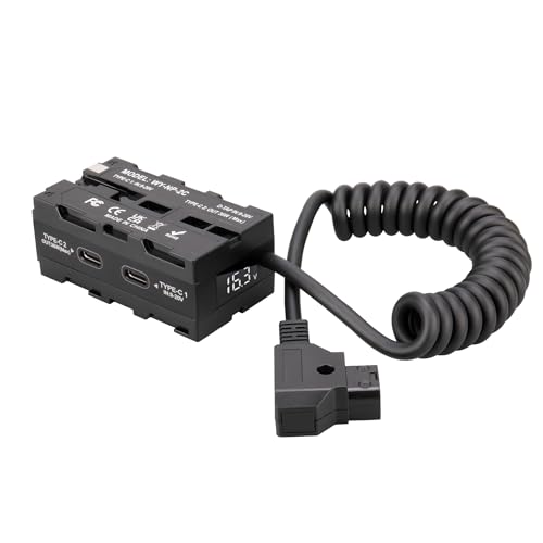KOCACKOO D-Tap auf NP-F550/970/770 Doppelseitiger Dummy-Akku mit Spannungsanzeige und Typ-C-Eingang/Ausgangsanschluss für Atomos Ninja/Shinobi Monitore, drahtlose Videoübertragung, LED-Leuchten usw KOCACKOO D-Tap auf NP-F550/970/770 Doppelseitiger Dummy-Akku mit Spannungsanzeige und Typ-C-Eingang/Ausgangsanschluss für Atomos Ninja/Shinobi Monitore, drahtlose Videoübertragung, LED-Leuchten usw von kocackoo