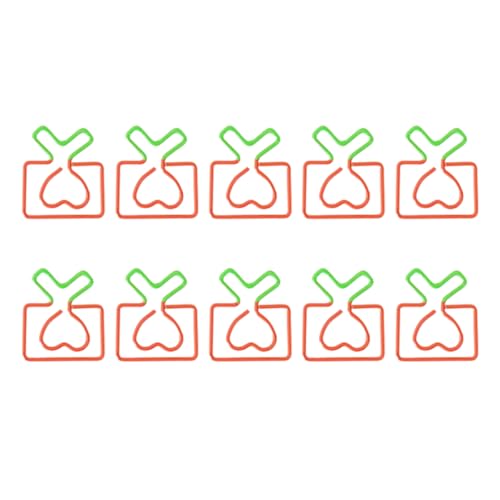 kokdid 10 farbige Büroklammern, neuartige Form, Büroklammern, bunte Büroklammern für Kinder und Erwachsene, Metall-Frucht-Designs, Büroklammer-Set von kokdid