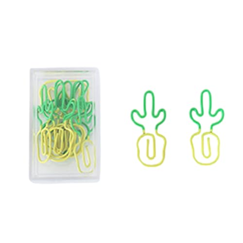 kokdid 10 farbige Büroklammern, neuartige Form, Büroklammern, bunte Büroklammern für Kinder und Erwachsene, Metall-Frucht-Designs, Büroklammer-Set von kokdid