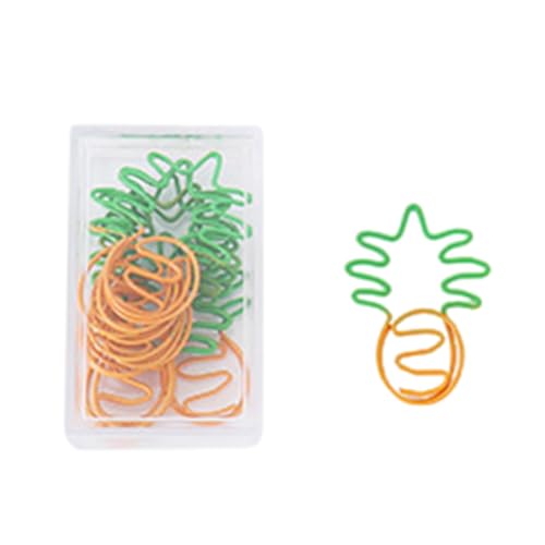 kokdid 10 farbige Büroklammern, neuartige Form, Büroklammern, bunte Büroklammern für Kinder und Erwachsene, Metall-Frucht-Designs, Büroklammer-Set von kokdid
