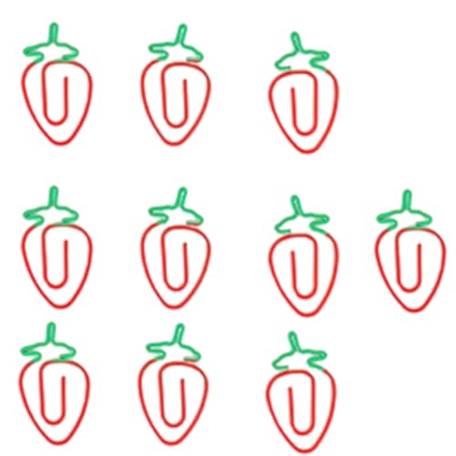 kokdid 10 farbige Büroklammern, neuartige Form, Büroklammern, bunte Büroklammern für Kinder und Erwachsene, Metall-Frucht-Designs, Büroklammer-Set von kokdid
