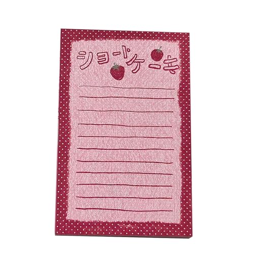 kokdid Erdbeer-Notizblock, einfache Haftnotizen, koreanischer Stil, Haftblock, Schreibblock, schöner Notizblock, Papierblock für die Schule von kokdid