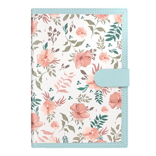 kokdid Notizbuch mit Blumenmuster, Leder, mit 224 Seiten, 21,6 x 14,5 cm, liniert, zum Schreiben, Tagebuch, Notizen von kokdid