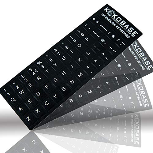 Kokobase® Qwerty Englische Tastatur-Aufkleber, selbstklebend, englisch, britisches Layout von kokobase