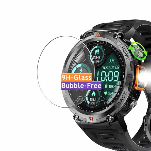 Vaxson 3 Stück 9H Panzer Schutz Glas kompatibel mit EIGIIS LaNikar KE3 1.45" smartwatch Smart Watch Schutzfolie Display schutz folie Panzerfolie SchutzGlas folien PanzerGlas von kompatibel mit EIGIIS LaNikar KE3 1.45 smart watch