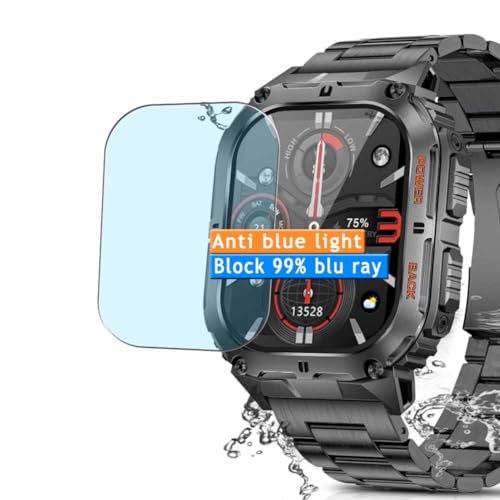 Vaxson 3 Stück Anti Blaulicht Schutzfolie kompatibel mit SUNKTA FOXBOX LIGE SML17 1.95" smart watch smartwatch Bluelight folie Displayschutzfolie （ nicht Panzer Schutz Glas folie nicht PanzerGlas ） von kompatibel mit SUNKTA FOXBOX LIGE SML17