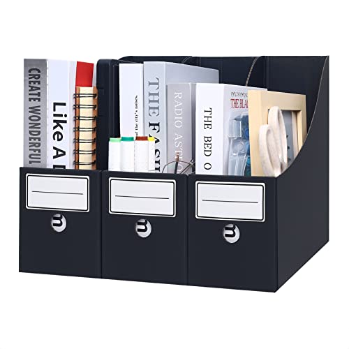 komstuon 6 Stück Stehsammler Pappe Zeitschriftensammler,Zeitschriftenbox aus Karton,Desktop-Speicher für Dateien im Büro zu Hause von komstuon