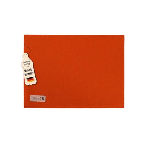 kontor28 - Mousepad MUS 330 x 240 mm, aus upcycling rPET Filz, Mauspad für Schreibtisch Büro, Homeoffice + vernäht mit hochwertiger Antirutschbeschichtung, handgefertigt Made in Bayern, Mango von kontor28