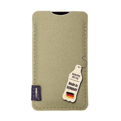 kontor28-Smartphone Hülle, Tasche passend für Apple iPhone 13/13 Pro, Slim-Fit Sleeve aus 100% Natur-Filz Oeko-TEX Standard 100. Handgefertigt Made in Bayern, Salbei grün von kontor28
